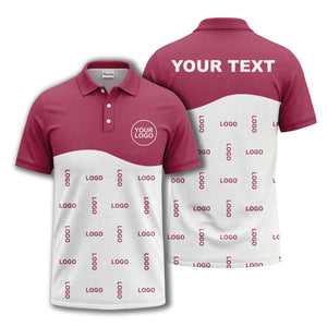 customizable monochrome logo repeat graphic polo shirt for professionals