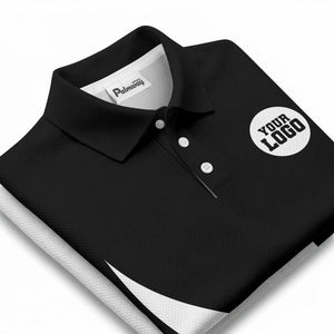 diagonal stripe custom logo modern graphic polo shirt