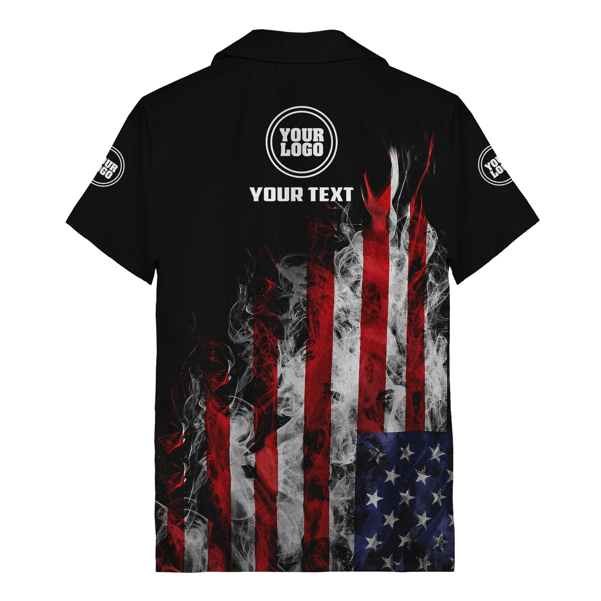fiery bald eagle & stars stripes hawaiian shirt for men