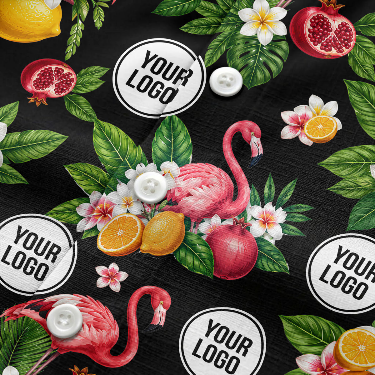 flamingo & pomegranate paradise hawaiian shirt for men