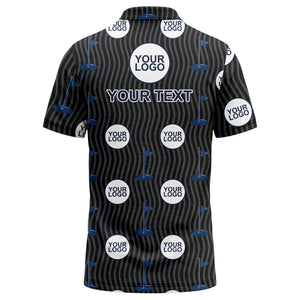 golf flag logo repeat pattern country club golf polo shirt