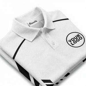 lightning bolt graphic custom logo sporty modern polo shirt