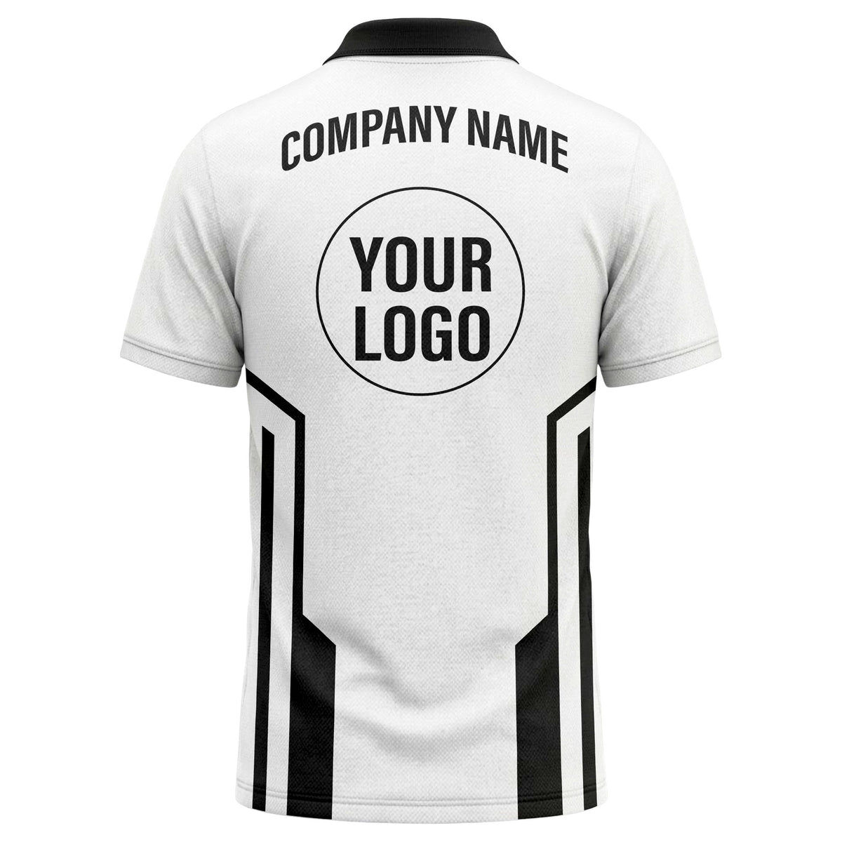 modern black white geometric stripes custom logo polo shirt