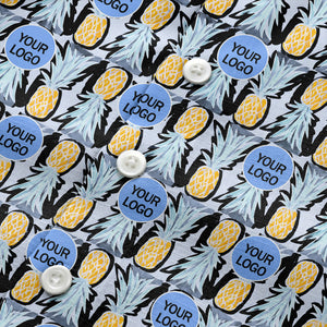 pineapple repeat & custom logo aloha hawaiian shirt