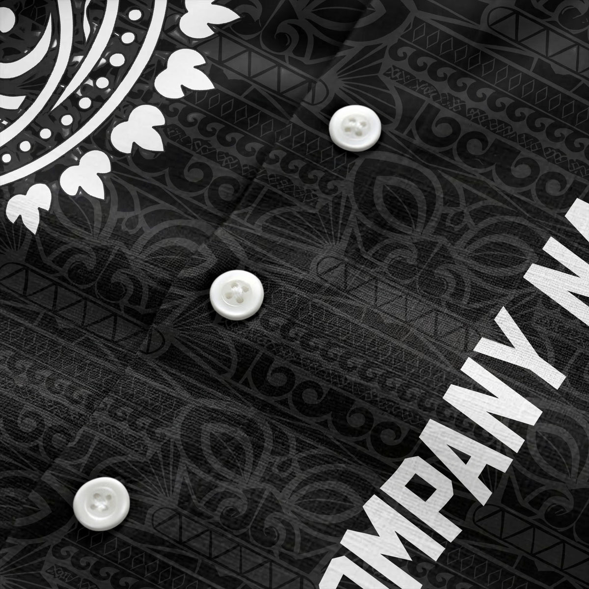 polynesian tribal tattoo motifs black white custom logo hawaiian shirt