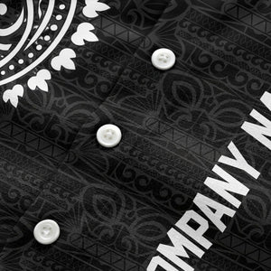 polynesian tribal tattoo motifs black white custom logo hawaiian shirt