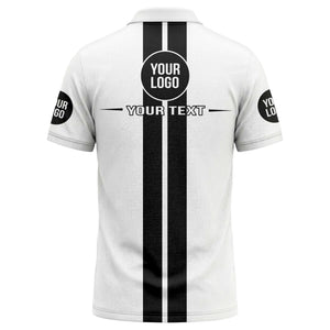 vertical stripe logo custom text polo shirt for modern professionals