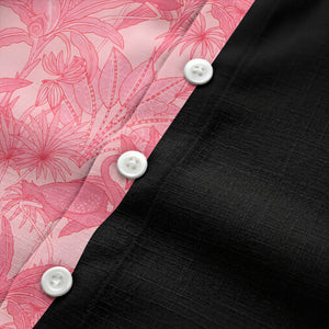 watercolor flamingo pineapple leaf repeat hawaiian shirt for men