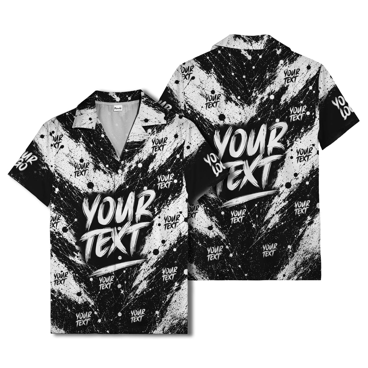 abstract splatter paint custom text hawaiian shirt with your text