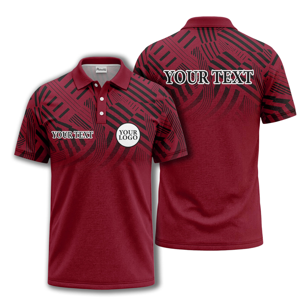 bold geometric stripes customizable polo shirt for men