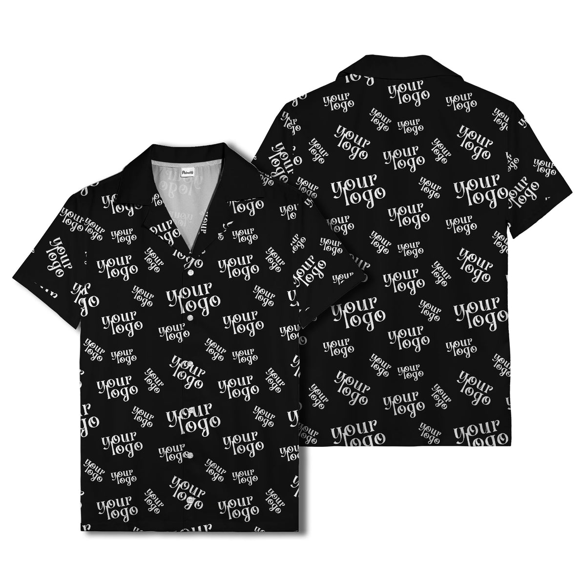 custom logo repeat typography hawaiian shirt for personalized style
