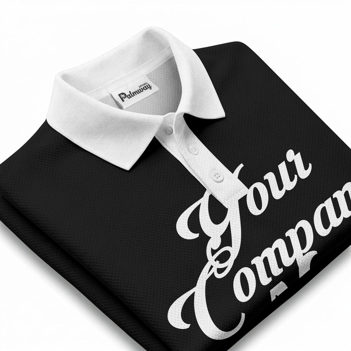 custom script logo corporate casual polo shirt for men