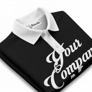 custom script logo corporate casual polo shirt for men