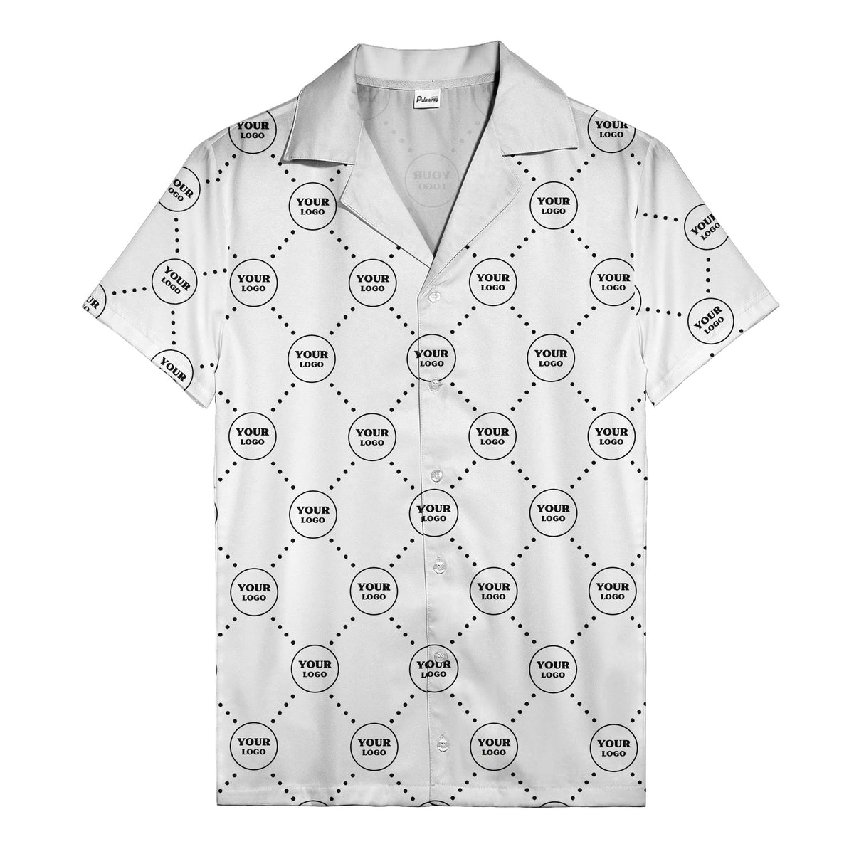 customizable logo circles and dotted lines monochrome hawaiian shirt