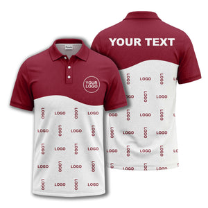 customizable monochrome logo repeat graphic polo shirt for professionals