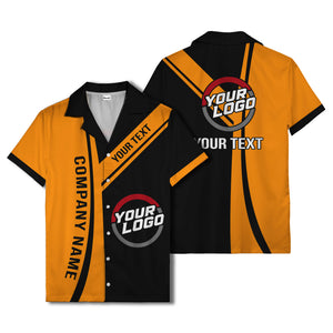 diagonal stripe custom logo company name hawaiian shirt for teams