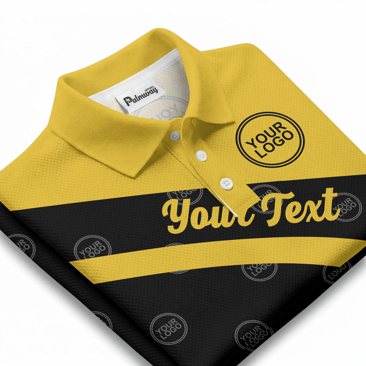 diagonal stripe custom logo golf polo shirt