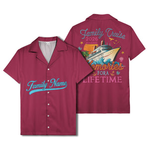 family name script & logo circle personalized hawaiian shirt