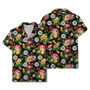 flamingo & pomegranate paradise hawaiian shirt for men