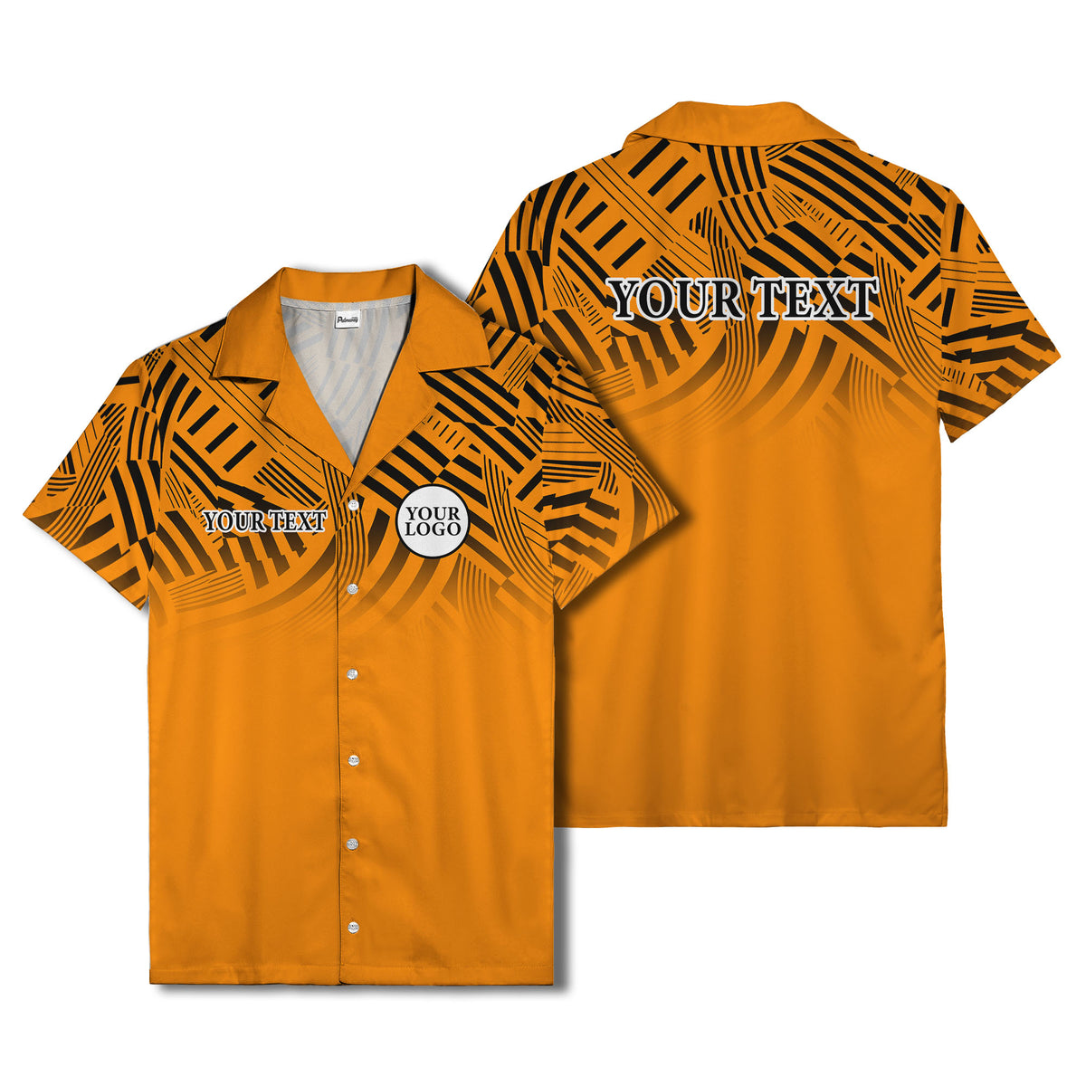geometric waves & stripes abstract hawaiian shirt for men