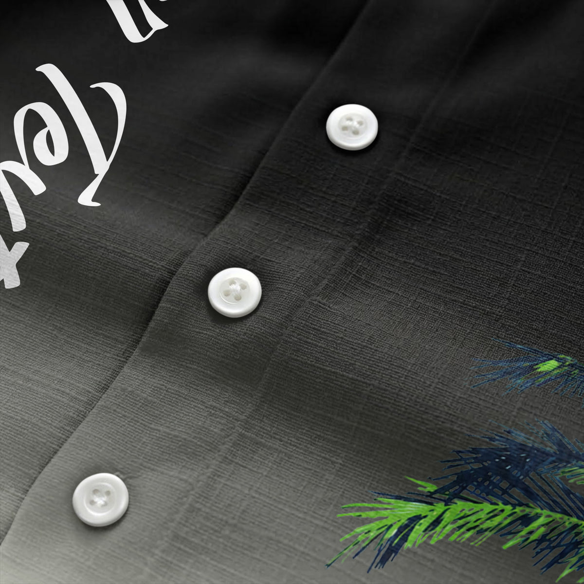 gradient palm tree silhouettes custom text hawaiian shirt for men
