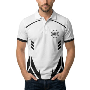 lightning bolt graphic custom logo sporty modern polo shirt
