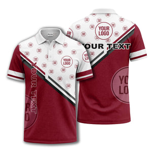 logo repeat diagonal stripe customizable polo shirt for teams