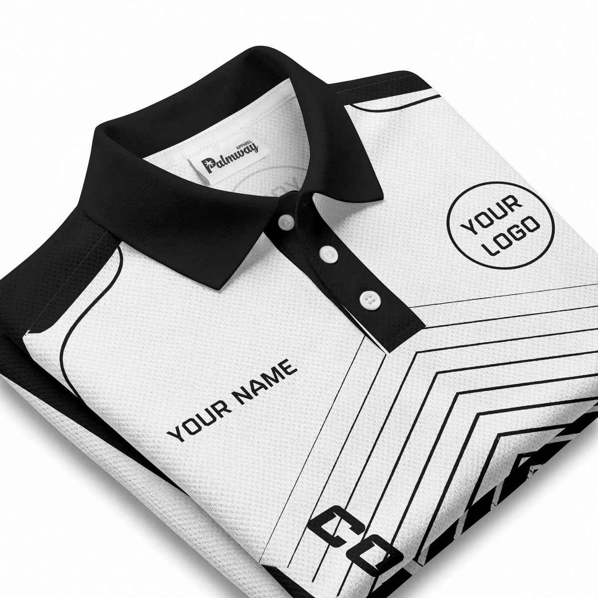 modern chevron stripes personalized logo corporate polo shirt