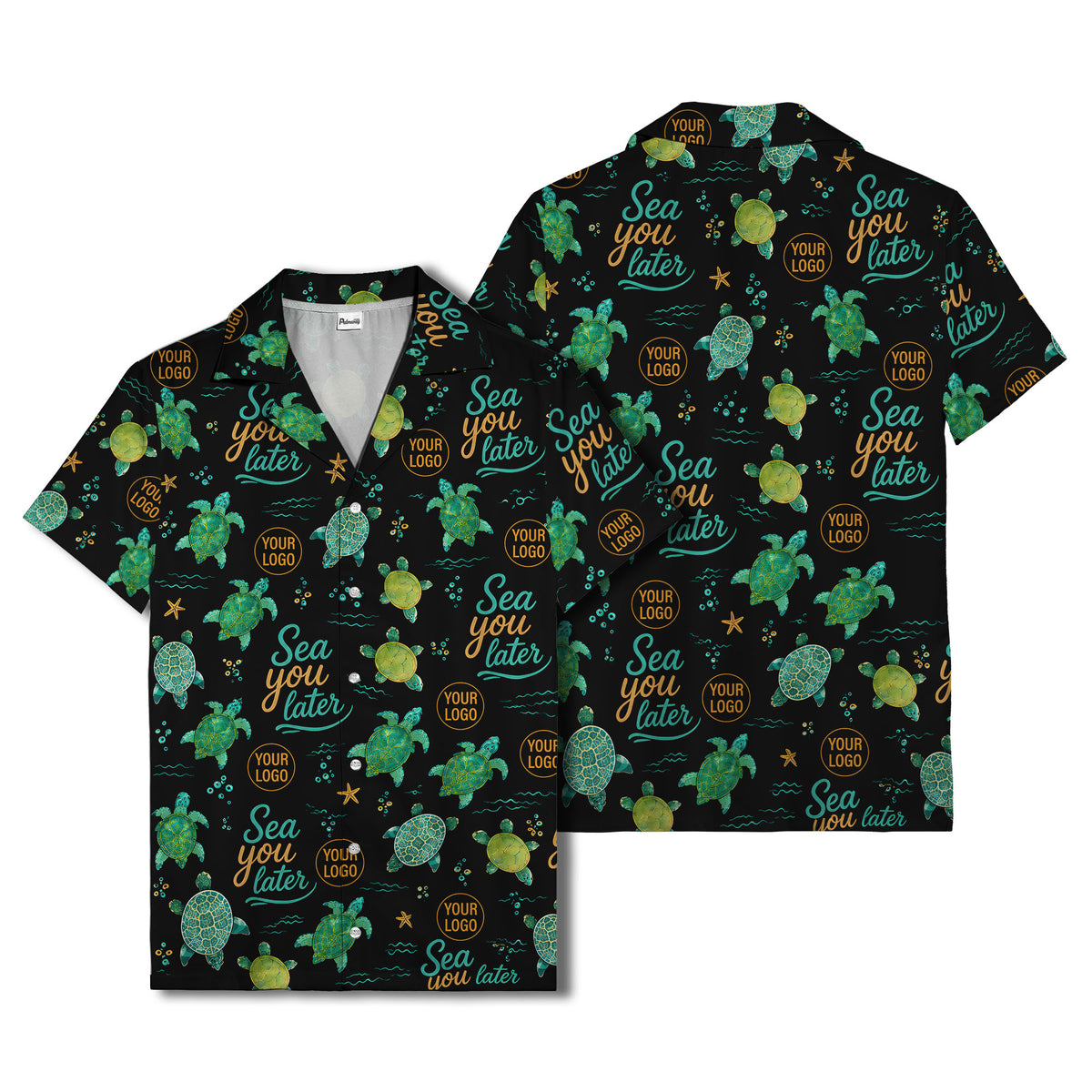 sea turtles & starfish sea you later cartoon hawaiian shirt