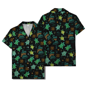 sea turtles & starfish sea you later cartoon hawaiian shirt