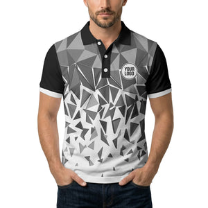sharp monochrome geometric triangles polo shirt