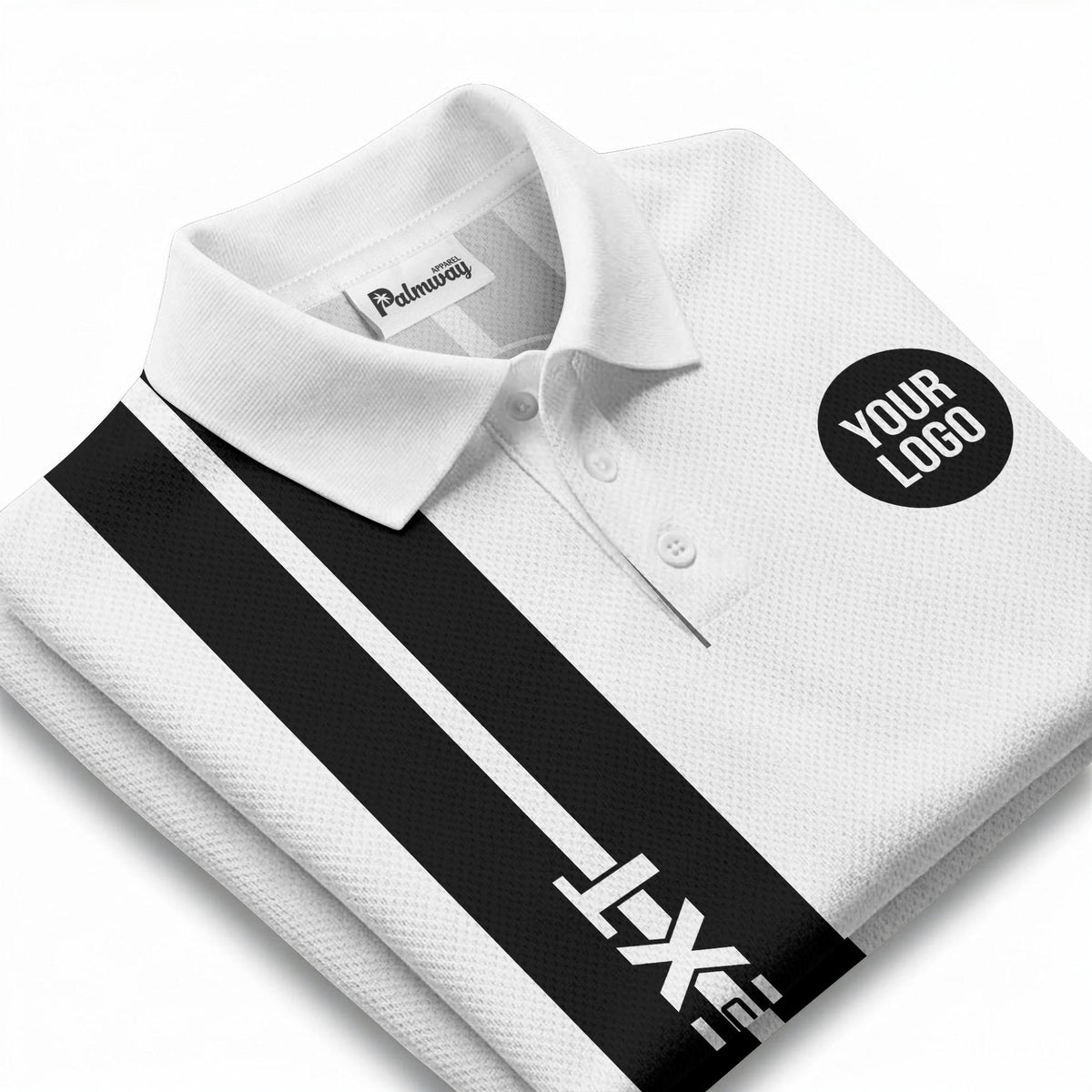 vertical stripe logo custom text polo shirt for modern professionals