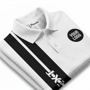 vertical stripe logo custom text polo shirt for modern professionals