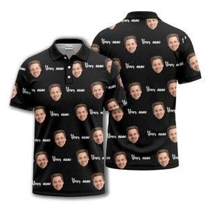 custom face portrait repeat polo shirt