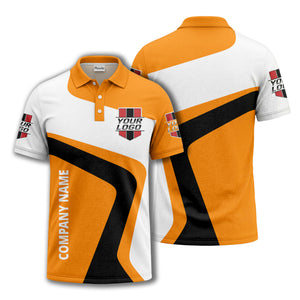 custom logo diagonal stripe corporate polo shirt for business uniforms