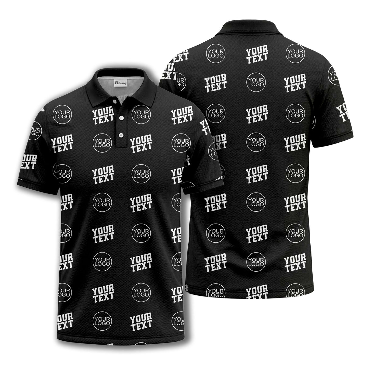 custom logo & text repeat pattern personalized polo shirt