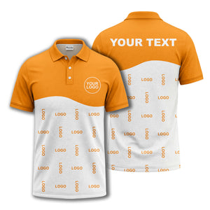 customizable monochrome logo repeat graphic polo shirt for professionals