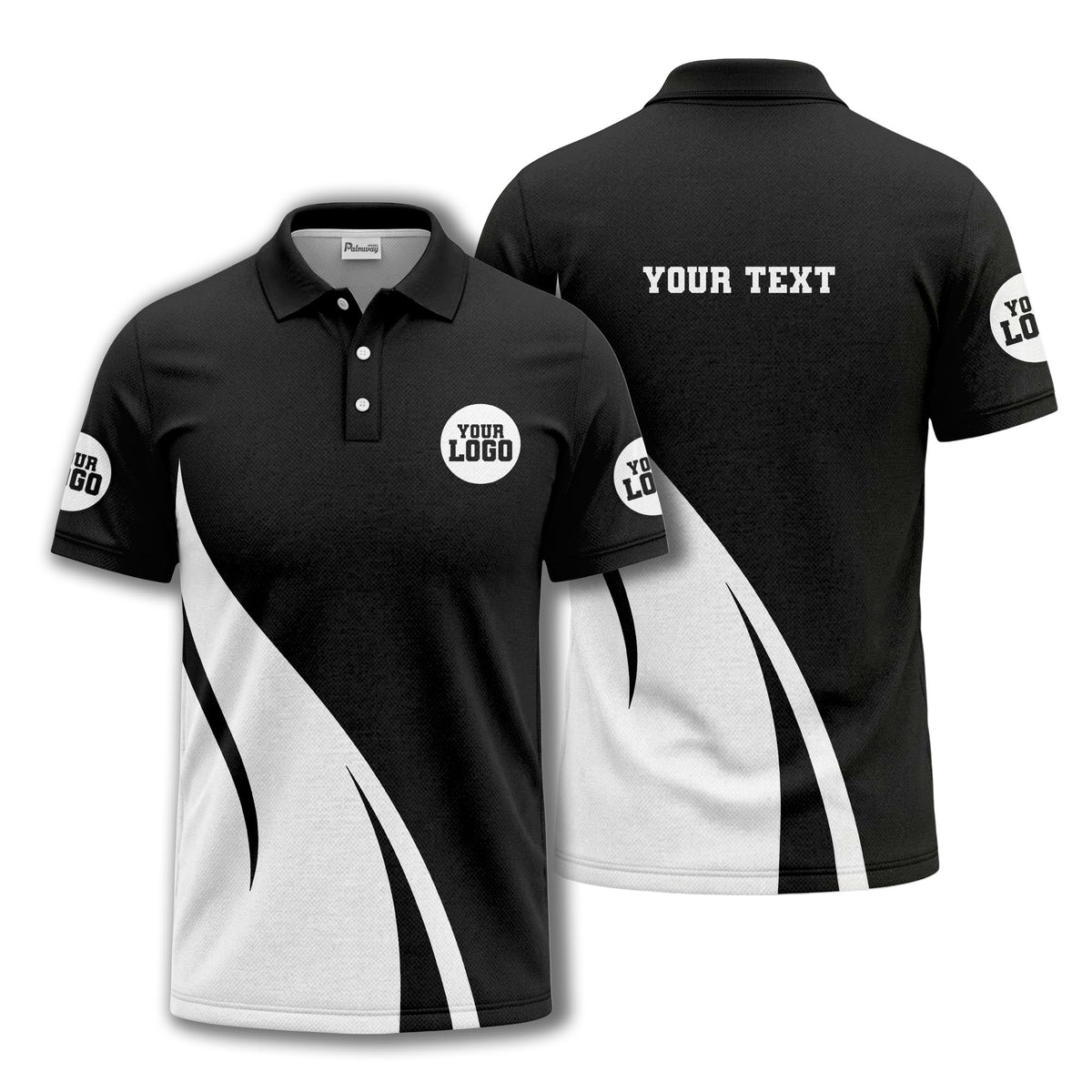 diagonal stripe custom logo modern graphic polo shirt