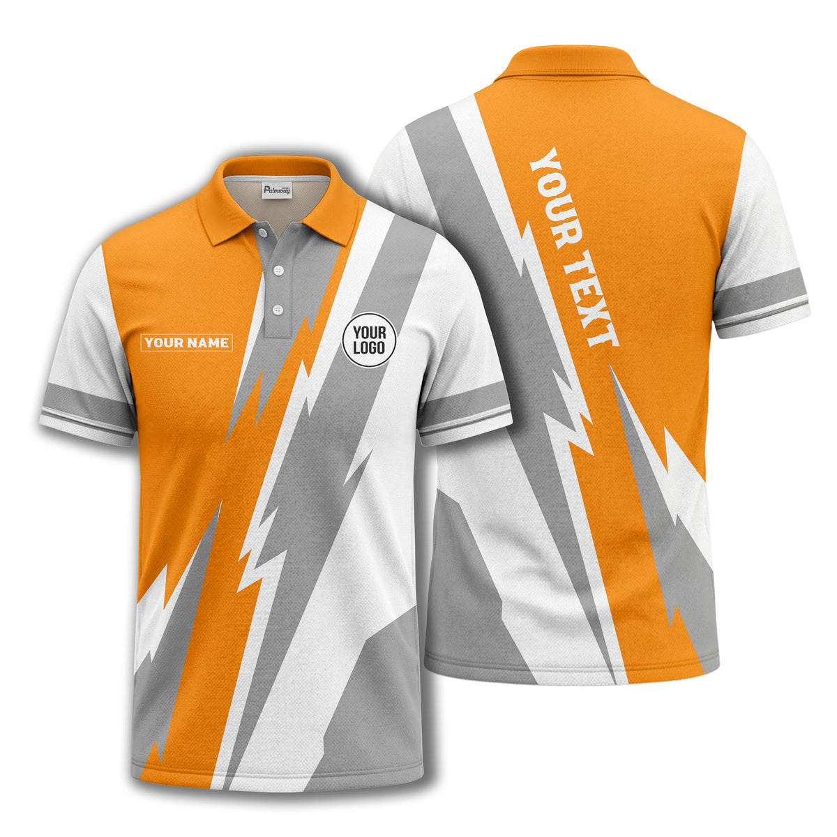 lightning bolt & geometric stripes polo shirt for men