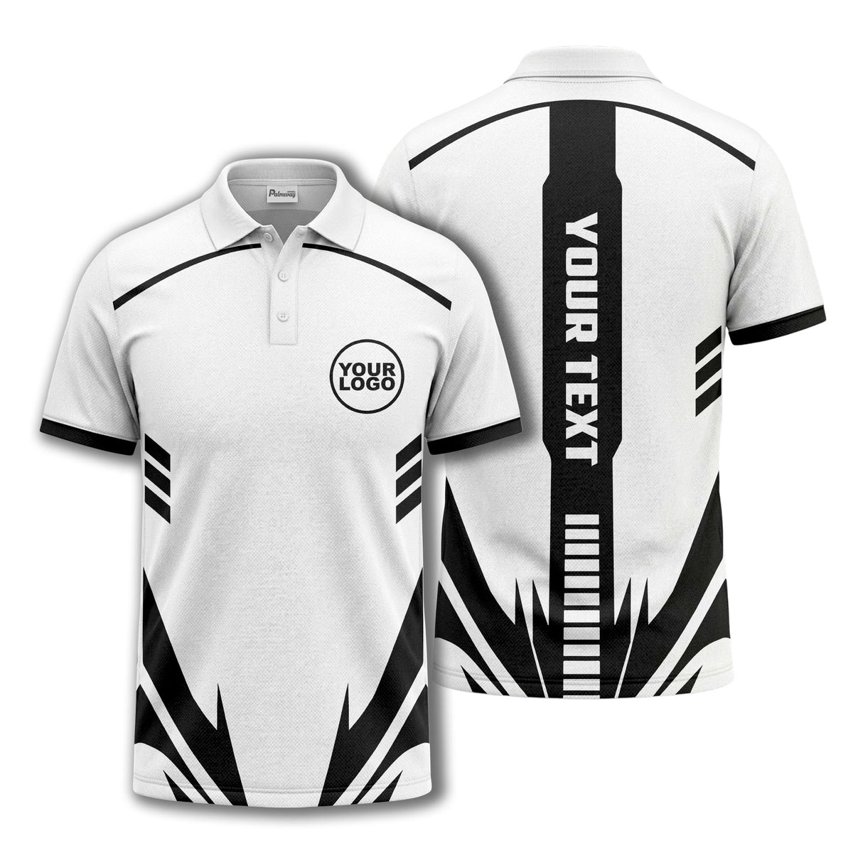 lightning bolt graphic custom logo sporty modern polo shirt