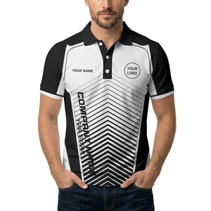 modern chevron stripes personalized logo corporate polo shirt