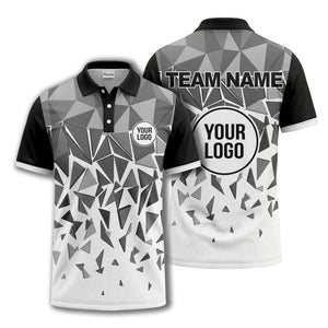 sharp monochrome geometric triangles polo shirt