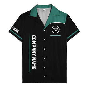 01_live-preview-green-stripe-logo-grid-corporate-uniform-hawaiian-shirt-for-men