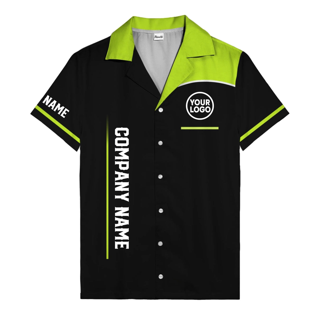 01_live-preview-green-stripe-logo-grid-corporate-uniform-hawaiian-shirt-for-men