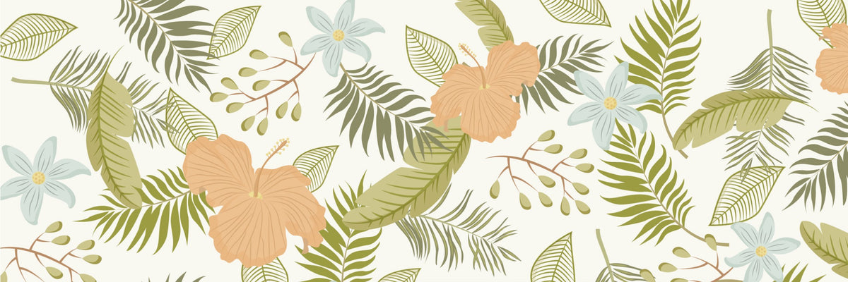 Seamless tropical floral pattern for Hawaiian shirts, botanical leaf print for summer clothing and textile design